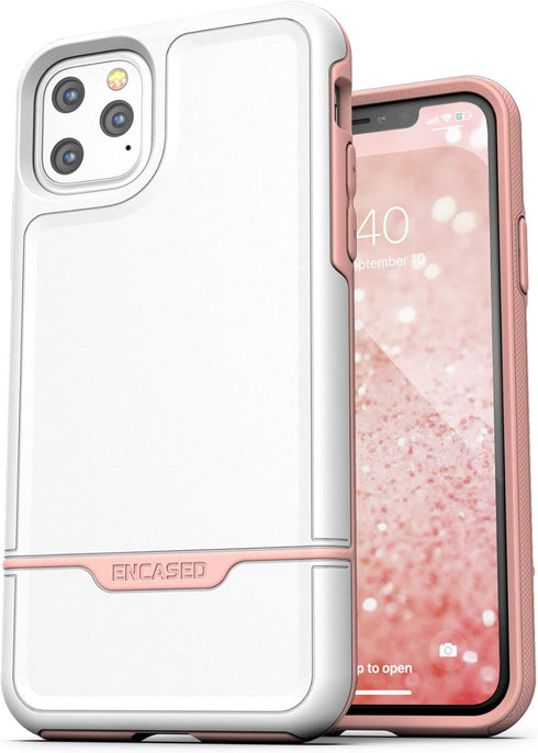 ENCASED Rebel Armor Protective Case for iPhone 11 PRO Rugged Case (White/Pink)...