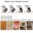 Small Caster Wheels 2 Inch Low Profile Swivel Casters with 2 Brakes, Steel Top Plate, No Noise Ball Bearing Rubber Rolling Mini Wheels for Furnitu...