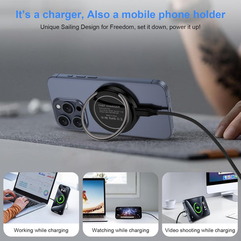 S24 Plus Wireless Fast Charger, 15W Magnetic Charger for Android Samsung Galaxy S24 Ultra S23 S22 S21 S20 Z Flip 5 Fold 5, Wireless Charging Pad f...