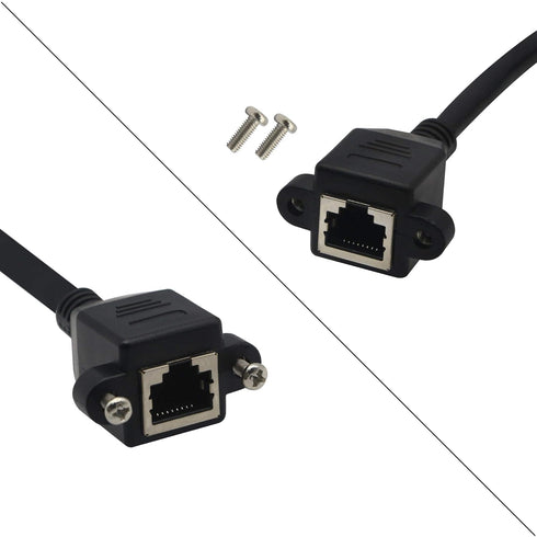 GINTOOYUN Panel Mount RJ45,RJ45 Male to Female Screw Panel Mount CAT6/5e/5 Shielded Network LAN Extender Cord Connector (LINE)...