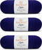 Soft Navy Blue Yarn 1008 Yards - 3 Pack Acrylic Yarn of 200g/7.5oz - 4 Medium (Worsted) - Crocheting, Knitting, Amigurumi, Craft......