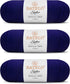 Soft Navy Blue Yarn 1008 Yards - 3 Pack Acrylic Yarn of 200g/7.5oz - 4 Medium (Worsted) - Crocheting, Knitting, Amigurumi, Craft......