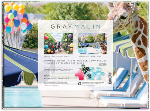 Galison Gray Malin at The Parker Double-Sided Puzzle, 500 Pieces, 24” x 18” – Art Jigsaw Puzzle Featuring Malin’s Iconic Photography–Thick, Sturdy...