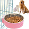 Crate Water Bowl No Spill Water Bowl for Dog Crate Kennel Water Bowl Hanging Pet Cage Bowls with Bolt Holder for Dog, Puppy, Cat, Rabbit, ect?PINK...