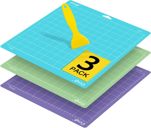 Ecraft 12"X12" Cutting Mat For Cricut - Include (Strong/Standard/Light) Adhesive Sticky (3 pack) Flexible Square Gridded Quilting Cut Mats Replace...