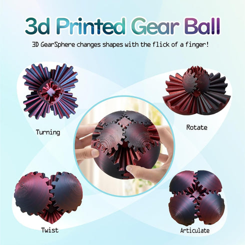 Gear Ball-3D Printed Gear Ball Spin Ball Cube Fidget Toy, Spin Gear Sphere, GearSphere Desk Toy, Cube Puzzle Stress Ball, Portable Fingertip Toys ...
