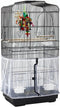 Beautyflier Bird Cage Seed Cather, Adjustable Birdcage Net Cover Skirt Guard Birdcage Nylon Mesh Netting for Parrot Parakeet Macaw Round Square Ca...
