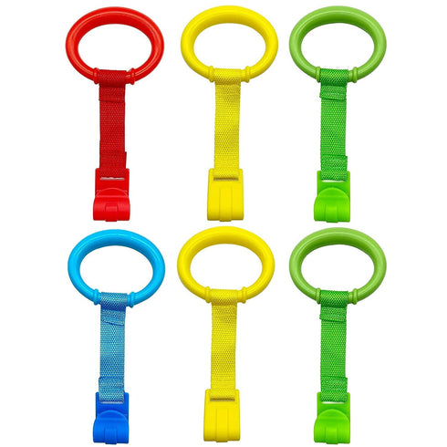 Baby Pull up Rings, Pull Up Rings for Playpen, Baby Crib Pull Rings, Baby Cot Hanging Rings, Infant Baby Toddler Walking Assistant Pull up Ring 6P...