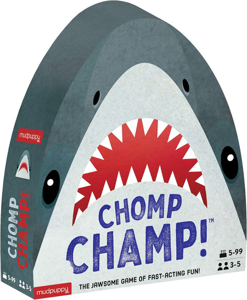 Mudpuppy Chomp Champ Game from Fun Twist on The Classic Game of Spoons, Includes 40 Cards, 4 Shark Tiles, 30 Shark Tooth Tokens & Instructions, Pe...
