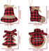 Ivenf Christmas Decorations Indoor Tree Ornaments, 8pcs Red Black Buffalo Plaid Burlap Farmhouse Xmas Ornaments, Tree Ball Bell Stocking Shaped Ru...