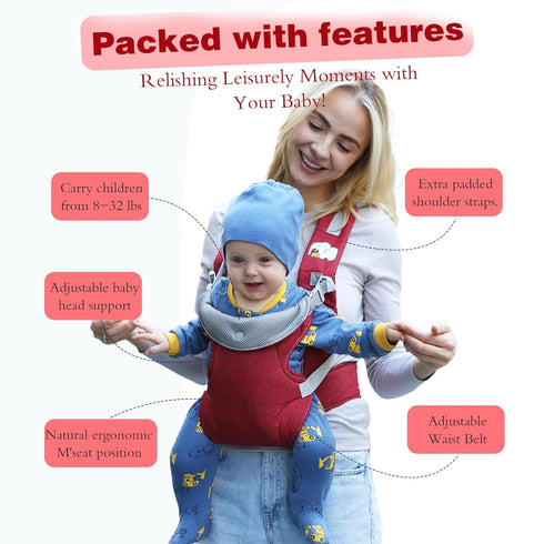 Baby Carrier Newborn to Toddler, Cozy Baby Wrap Carrier(8-32lbs), Adjustable Infant Carrier, Lightweight Baby Holder Wrap Carrier, Baby Sling Carr...