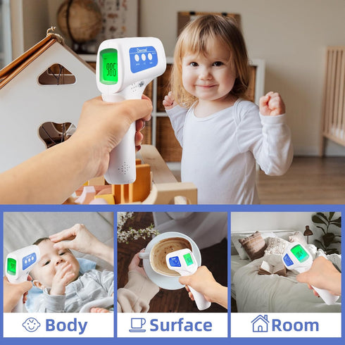 Berrcom Non Contact Forehead Thermometer Digital No-Touch Infrared Thermometer 3 in 1 for Adults and Kids Fever Check Thermometer Temperature Gun ...