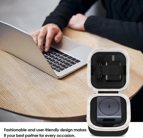 Case Compatible with Anker 3-in-1 Cube MagSafe Charger 15W Max Fast Charging Stand, Power Station Storage Holder for USB-C Cable (Box Only) Black...