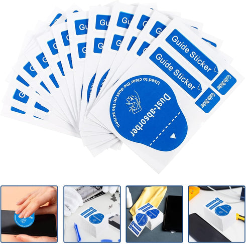 200pcs Glass Dusting Dedust Tempered Absorber Phone Removal Sticker/Laptop Computer Guide Touch Blue Cell Duster/Sticker, Sticker Cleaning Camera ...
