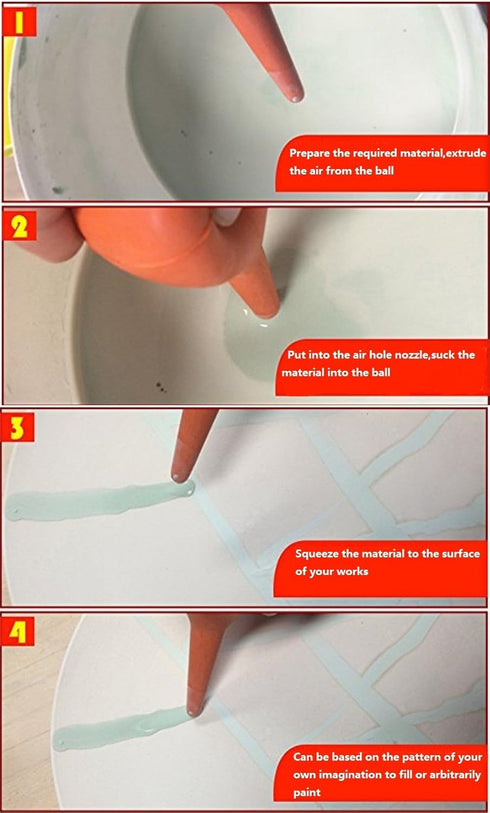 COMIART Silicone Glazing Ball, Lightweight Precision Under Glaze Applicator Set, Clay Sculpture & Ceramic Pottery Art Glaze Painting Design Tools...