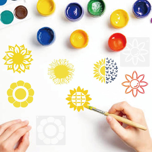 35 Pack Sunflower Flower Stencils for Painting on Wood, Floral Stencil Spring Nature Template for DIY Craft Wall Fabric Rock Chalkboard Sign Schoo...