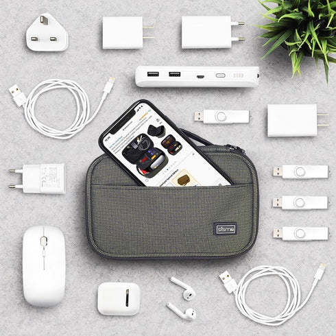 sisma Tech Travel Organizer Small Electronic Accessories Carrying Bag for Cables Phone Chargers Power Cords Earbuds Adapter, Special Edition...
