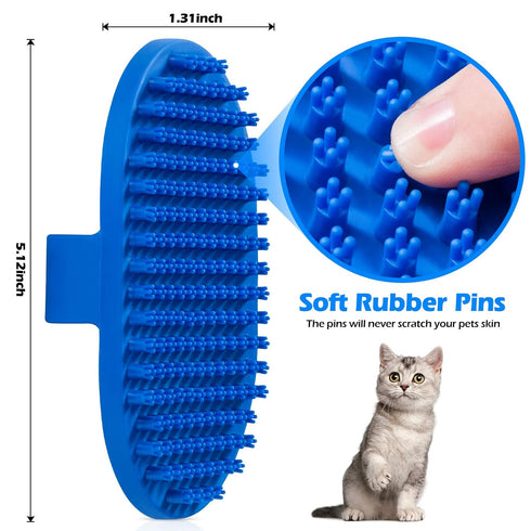 Dog Bath Brush, Rubber Pet Shampoo Brush with Silicone Bristles for Massaging Grooming, Removing Short Haired Dogs Cats Shedding, Tangles and Dead...