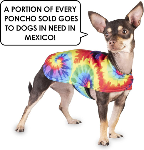 Handmade Dog Poncho from Tie Dye Blanket - Dog Clothes - Coat - Costume - Sweater - Vest (Tie Dye, XXS)...