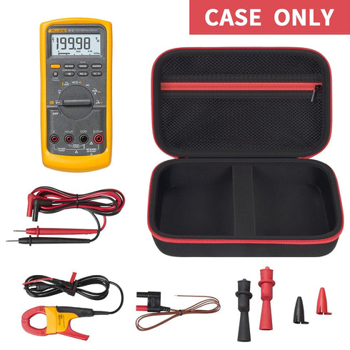 Comecase Hard Carrying Case for Fluke 87-V/ 87V Max/ 88V Digital Multimeter, Protective Travel Storage Bag - Black+Red Zipper...