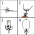Make a Lamp or Repair Kit - All Essential Hardware, 3 Way Socket, and Matching Electric Cord (Bronze)...