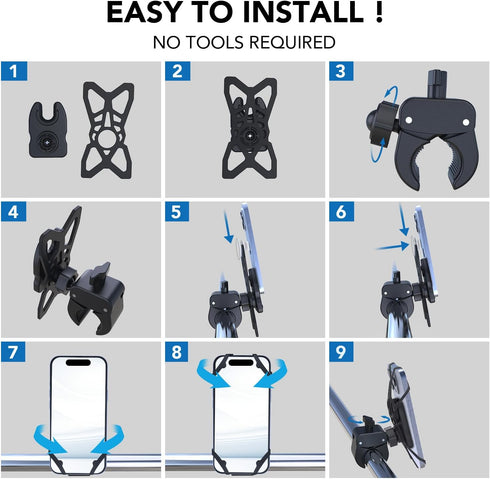 Socket Mount for Bikes, Motorcycles, Scooters,Treadmill Handlebar,Bike Phone Holder for Basic Socket,Compatible with Phone 3.7" to 7"...