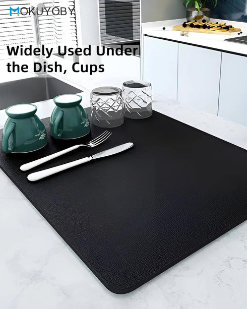 Coffee Mat Coffee Bar Mat Rubber Backed Bar Accessories Super Absorbent Dish Drying Mats for Kitchen Counter, Fit Under Coffee Maker Espresso Mach...