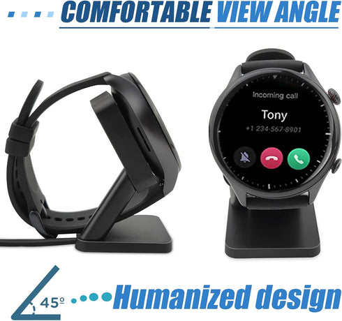 Charger Stand Compatible with Amazfit GTR 2, GTR 2e, GTS 2 Mini, GTS 2e, Pop Pro, Zepp E, Zepp Z,T-REX Pro,USB Charger Cable Fit for Amazfit GTR 2...