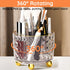 360° Rotating Makeup Brush Holder Organizer, Clear Desktop Bathroom Vanity Organizer and Storage Countertop Skincare Organizer, 6 Slot Make up Bru...