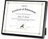 Golden State Art, 8.5x11 Aluminum Frame, Real Glass, Metal Frame for 8.5 by 11 inch Document, Certificate, Diploma. with Easel Stand (Black 1pack)...