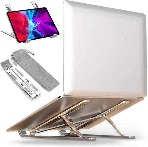 Laptop Stand, Laptop Riser, Computer Stand for Laptop, Aluminum Foldable Laptop Stand for Desk, Compatible with Dell, HP, MacBook, Lenovo and More...