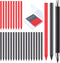 36 Pcs 5.6 MM Mechanical Pencil Refills and 5.6 MM Mechanical Pencil, Black Red Sketch Up Mechanical Pencil Replacements for Art Drafting...