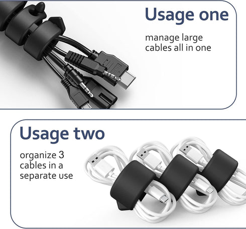 Cord Organizer 3 Pack Reusable Cable Straps, 3 in 1 Multipurpose Cable Protector for Earbuds Earphone Headphone Headset Wrap Winder Holder Keeper ...