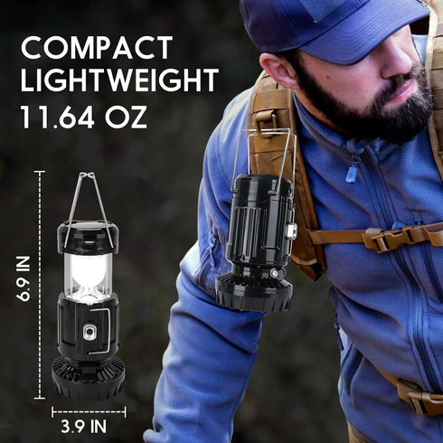 2024 Upgrade Solar Powered Camping Lantern with Fan - Stay cool and well-lit during outdoor adventures with This versatile lantern featuring a bui...