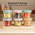 KeaBabies 12pk 4oz Glass Baby Food Containers - Leak-Proof, Microwavable Small Baby Glass Jars with Lids, Baby Food Storage Containers, Baby Snack...