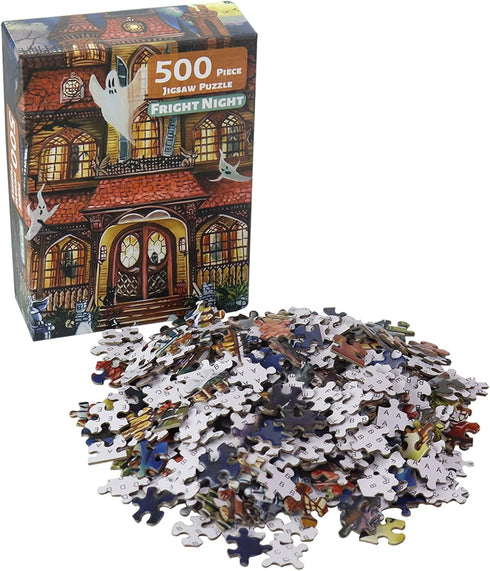Halloween Fright Night 500 Pieces Jigsaw Puzzles for Adults, Halloween Decoration for Family Party Holiday...