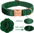 ARING PET Velvet Dog Collar, Cute Christmas Dog Collar with Felt Flower, Adjustable Green Dog Collars Flower with Metal Buckle for Small Medium La...