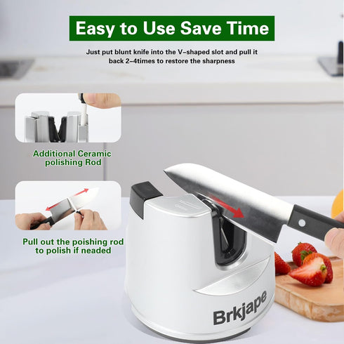 Easy-to-Use Kitchen Knife Sharpener for Kitchen Knives and Scissors - Keep Your Blades Sparkling!...