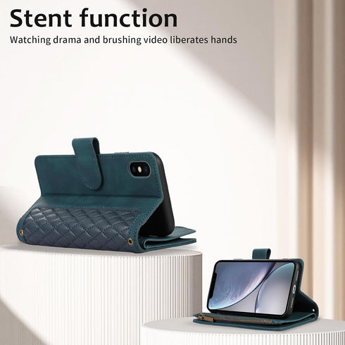 Asuwish Phone Case for iPhone Xs Max Wallet Cover with Tempered Glass Screen Protector and Wrist Strap Leather Flip Zipper Card Holder Cell i X XR...