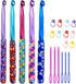 Large 5 Size Aluminum Crochet Hook Set 6.5m(K)/7mm/8mm(L)/9mm(M)/10mm(N) Knitting Needles Craft Weave Yarn Set Polymer Clay Crochet Needles for Cr...