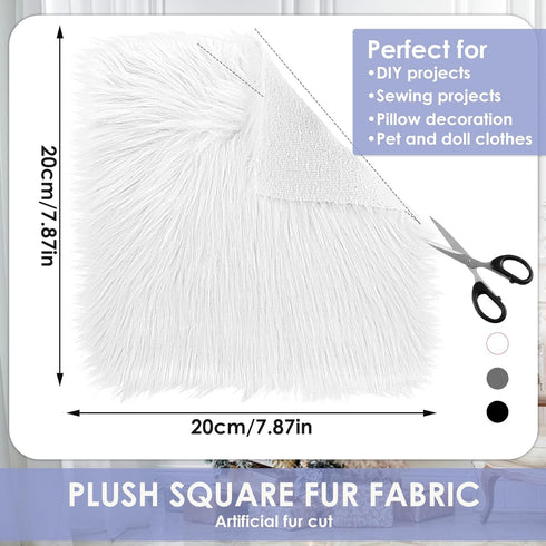 Sibba Fur Faux Locker Fabric Rug Polyester Yard Pre Cut Artificial Craft Costume Double Side Square Crafting Strips Liners Set Plush Precut Fluffy...