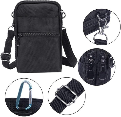 Crossbody Cell Phone Bags w/RFID Blocking-Casual Water Resistant Nylon Fanny Pack/Waist Phone Purse Pouch Crossbody Wallet Phone Bag Mini Shoulder...