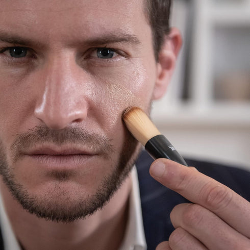 War Paint For Men Angled Makeup Application Brush - Perfect for Blending & Applying Liquid Makeup - Vegan Friendly & Cruelty-Free - Ideal Brush fo...