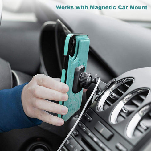 Vaburs for iPhone Xr Case Wallet with Card Holder, Embossed Butterfly Premium PU Leather Double Magnetic Buttons Flip Shockproof Protective Case C...