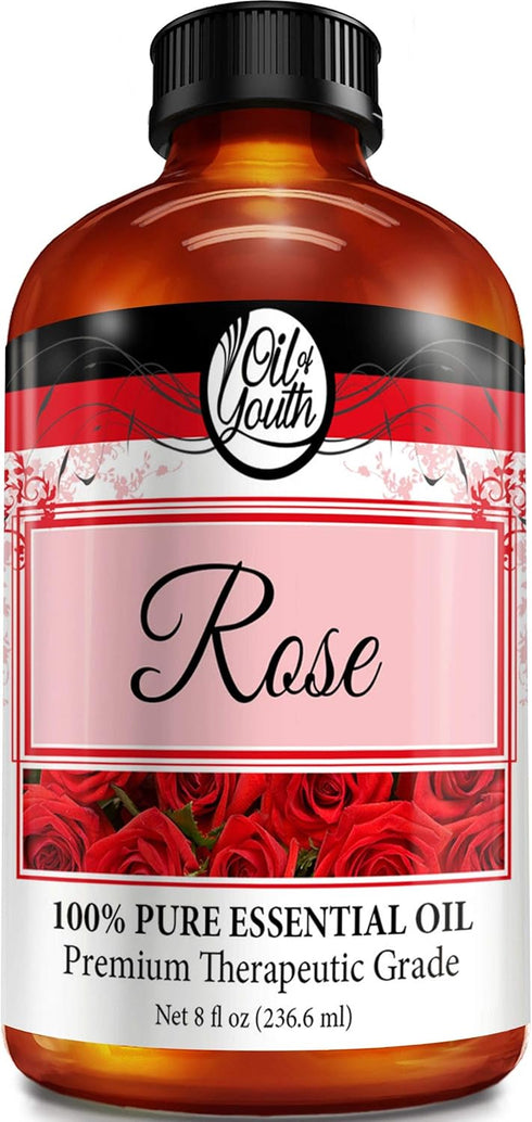 Oil of Youth Essential Oils 8oz - Rose Essential Oil - 8 Fluid Ounces - Rose Oil...
