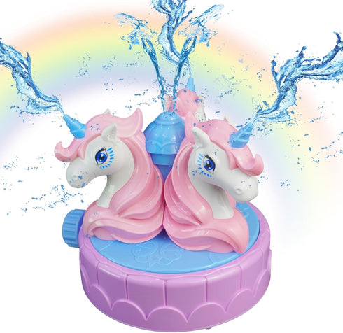 Sprinkler for Kids Outdoor Water Toys: Backyard Spinning Unicorn Toddler Sprinkler Toy - 360° Roating Spray Water Summer Outside Toys Attaches to ...