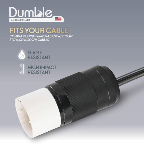 Dumble Generator Plug Lock SS2-50P Male - 50 Amp 125/250 Volt 4 Pin Twist Lock Connector - 4 Wire Grounding 3 Phase ETL Outdoor Generator Outlet f...