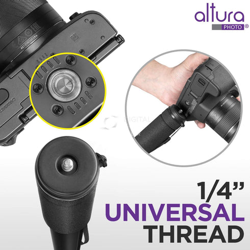Altura Photo 62-Inch Camera Monopod - Heavy Duty Monopod for Canon, Nikon, & Sony Mirrorless & DSLR Cameras - Steady Photography Monopod - Lightwe...