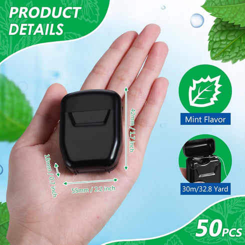 50 Pcs Dental Floss Bulk Wedding Gifts for Guests Waxed Mint Dental Floss for Party Favors Bridal Shower Donated Gifts Teeth Cleaning 30m/32.8 Yar...