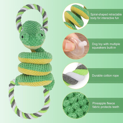 Squeaky Dog Toys, Tug of War Dog Toy for Large Dogs, Plush Puppy Toys with Pull Rope, Interactive Dog Toys for Small, Middle, and Big Dogs, Antelo...